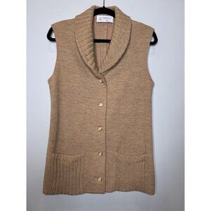 Vintage 1950s Knit Sweater Vest Enamel Buttons By Kimberly Knit Women Medium